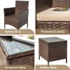 imageDevoko 3 Pieces Patio Furniture Sets Clearance PE Rattan Wicker Chairs with Table Outdoor Garden Porch Furniture Sets Light GreyBrownBeige