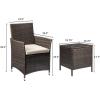 imageDevoko 3 Pieces Patio Furniture Sets Clearance PE Rattan Wicker Chairs with Table Outdoor Garden Porch Furniture Sets Light GreyBrownBeige