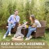 imageDevoko 3 Pieces Patio Furniture Sets Clearance PE Rattan Wicker Chairs with Table Outdoor Garden Porch Furniture Sets Light GreyBrownBeige