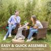 imageDevoko 3 Pieces Patio Furniture Sets Clearance PE Rattan Wicker Chairs with Table Outdoor Garden Porch Furniture Sets Light GreyBrownBlue