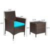 imageDevoko 3 Pieces Patio Furniture Sets Clearance PE Rattan Wicker Chairs with Table Outdoor Garden Porch Furniture Sets Light GreyBrownBlue