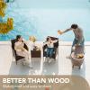 imageDevoko 3 Pieces Patio Furniture Sets Clearance PE Rattan Wicker Chairs with Table Outdoor Garden Porch Furniture Sets Light GreyBrownGrey