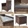 imageDevoko 3 Pieces Patio Furniture Sets Clearance PE Rattan Wicker Chairs with Table Outdoor Garden Porch Furniture Sets Light GreyBrownGrey