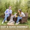 imageDevoko 3 Pieces Patio Furniture Sets Clearance PE Rattan Wicker Chairs with Table Outdoor Garden Porch Furniture Sets Light GreyBrownGrey
