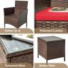 imageDevoko 3 Pieces Patio Furniture Sets Clearance PE Rattan Wicker Chairs with Table Outdoor Garden Porch Furniture Sets Light GreyBrownRed