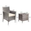 imageDevoko 3 Pieces Patio Furniture Sets Clearance PE Rattan Wicker Chairs with Table Outdoor Garden Porch Furniture Sets Light GreyLight Grey