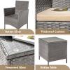 imageDevoko 3 Pieces Patio Furniture Sets Clearance PE Rattan Wicker Chairs with Table Outdoor Garden Porch Furniture Sets Light GreyLight Grey