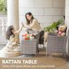 imageDevoko 3 Pieces Patio Furniture Sets Clearance PE Rattan Wicker Chairs with Table Outdoor Garden Porch Furniture Sets Light GreyLight Grey