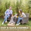 imageDevoko 3 Pieces Patio Furniture Sets Clearance PE Rattan Wicker Chairs with Table Outdoor Garden Porch Furniture Sets Light GreyLight Grey