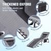 imageDevoko 4Fold Padded Portable Folding Outdoor Chaise Lounge Heavy Duty Reclining Chair with Pillow ampamp Side Pocket for Patio Beach Pool Camping Sunbathing GrayGrey