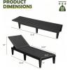 imageDevoko Outdoor Chaise Lounge Chair Set of 2 for Outside Pool Patio Adjustable Waterproof Easy Assembly Chaise Lounge Outdoor Black Set of 2Black
