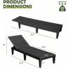 imageDevoko Outdoor Chaise Lounge Chair Set of 2 for Outside Pool Patio Adjustable Waterproof Easy Assembly Chaise Lounge Outdoor Black Set of 2Black