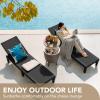 imageDevoko Outdoor Chaise Lounge Chair Set of 2 for Outside Pool Patio Adjustable Waterproof Easy Assembly Chaise Lounge Outdoor Black Set of 2Black