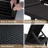 imageDevoko Outdoor Chaise Lounge Chair Set of 2 for Outside Pool Patio Adjustable Waterproof Easy Assembly Chaise Lounge Outdoor Black Set of 2Black