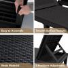 imageDevoko Outdoor Chaise Lounge Chair Set of 2 for Outside Pool Patio Adjustable Waterproof Easy Assembly Chaise Lounge Outdoor Black Set of 2Black