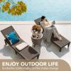 imageDevoko Outdoor Chaise Lounge Chair Set of 2 for Outside Pool Patio Adjustable Waterproof Easy Assembly Chaise Lounge Outdoor Black Set of 2Deep Brown