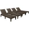 imageDevoko Outdoor Chaise Lounge Chair Set of 2 for Outside Pool Patio Adjustable Waterproof Easy Assembly Chaise Lounge Outdoor Black Set of 2Deep Brown