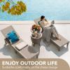 imageDevoko Outdoor Chaise Lounge Chair Set of 2 for Outside Pool Patio Adjustable Waterproof Easy Assembly Chaise Lounge Outdoor Black Set of 2Light Brown