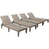 imageDevoko Outdoor Chaise Lounge Chair Set of 2 for Outside Pool Patio Adjustable Waterproof Easy Assembly Chaise Lounge Outdoor Black Set of 2Light Brown