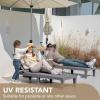 imageDevoko Outdoor Chaise Lounge Chair Set of 2 for Outside Pool Patio Adjustable Waterproof Easy Assembly Chaise Lounge Outdoor Black Set of 2Light Grey