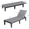 imageDevoko Outdoor Chaise Lounge Chair Set of 2 for Outside Pool Patio Adjustable Waterproof Easy Assembly Chaise Lounge Outdoor Black Set of 2Light Grey