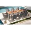 imageDevoko Outdoor Patio Dining Sets 9 Pieces Wicker Outdoor Dining Table and Chairs Set with Acacia Wood Table Top and Widened Armrests for Backyard Garden Deck BlackGrey