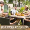 imageDevoko Outdoor Patio Dining Sets 9 Pieces Wicker Outdoor Dining Table and Chairs Set with Acacia Wood Table Top and Widened Armrests for Backyard Garden Deck BlackBlack