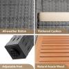 imageDevoko Outdoor Patio Dining Sets 9 Pieces Wicker Outdoor Dining Table and Chairs Set with Acacia Wood Table Top and Widened Armrests for Backyard Garden Deck BlackGrey