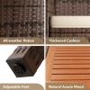 imageDevoko Outdoor Patio Dining Sets 9 Pieces Wicker Outdoor Dining Table and Chairs Set with Acacia Wood Table Top and Widened Armrests for Backyard Garden Deck BlackBrown