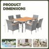 imageDevoko Outdoor Patio Dining Sets 9 Pieces Wicker Outdoor Dining Table and Chairs Set with Acacia Wood Table Top and Widened Armrests for Backyard Garden Deck BlackGrey
