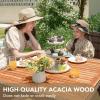 imageDevoko Outdoor Patio Dining Sets 9 Pieces Wicker Outdoor Dining Table and Chairs Set with Acacia Wood Table Top and Widened Armrests for Backyard Garden Deck BlackBrown