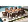 imageDevoko Outdoor Patio Dining Sets 9 Pieces Wicker Outdoor Dining Table and Chairs Set with Acacia Wood Table Top and Widened Armrests for Backyard Garden Deck BlackBrown