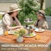 imageDevoko Outdoor Patio Dining Sets 9 Pieces Wicker Outdoor Dining Table and Chairs Set with Acacia Wood Table Top and Widened Armrests for Backyard Garden Deck BlackGrey