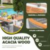 imageDevoko Outdoor Patio Dining Sets 9 Pieces Wicker Outdoor Dining Table and Chairs Set with Acacia Wood Table Top and Widened Armrests for Backyard Garden Deck BlackGrey