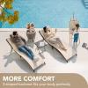 imageDevoko Patio Chaise Lounge Sets Outdoor Rattan Adjustable Back 3 Pieces Cushioned Patio Folding Chaise Lounge with Folding Table BeigeBeige