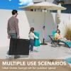 imageDevoko Patio Chaise Lounge Sets Outdoor Rattan Adjustable Back 3 Pieces Cushioned Patio Folding Chaise Lounge with Folding Table BeigeBlue