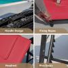 imageDevoko Patio Chaise Lounge Sets Outdoor Rattan Adjustable Back 3 Pieces Cushioned Patio Folding Chaise Lounge with Folding Table BeigeRed