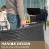 imageDevoko Patio Chaise Lounge Sets Outdoor Rattan Adjustable Back 3 Pieces Cushioned Patio Folding Chaise Lounge with Folding Table BeigeRed