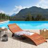 imageDevoko Patio Chaise Pool Lounge Outdoor Folding Wooden Lounge Chair for Outside Waterproof Lounge Chair 2 Piece