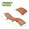 imageDevoko Patio Chaise Pool Lounge Outdoor Folding Wooden Lounge Chair for Outside Waterproof Lounge Chair 2 Piece