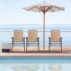 imageDevoko Patio Folding Chair Deck Sling Chair Camping Garden Pool Beach Using Chairs Space Saving Set of 2 Beige