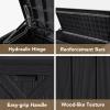imageDevoko 120 Gallon Deck Box Resin Outdoor Storage Box Waterproof for Patio Large Outdoor Storage Bench Lockable for Outside Deep BrownBlack