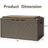 imageDevoko 120 Gallon Deck Box Resin Outdoor Storage Box Waterproof for Patio Large Outdoor Storage Bench Lockable for Outside Deep BrownBrown