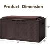 imageDevoko 120 Gallon Deck Box Resin Outdoor Storage Box Waterproof for Patio Large Outdoor Storage Bench Lockable for Outside Deep BrownDeep Brown