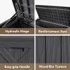 imageDevoko 120 Gallon Deck Box Resin Outdoor Storage Box Waterproof for Patio Large Outdoor Storage Bench Lockable for Outside Deep BrownGrey