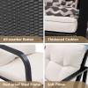 imageDevoko 3 Piece Rocking Bistro Set Wicker Patio Outdoor Furniture Porch Chairs Conversation Sets with Glass Coffee Table BeigeBeige