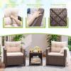 imageDevoko 3 Pieces Patio Furniture Set PE Rattan Wicker Patio Set with Two Outdoor Chairs and Table Upgraded Patio Chairs and Table for Porch Garden Poolside Balcony