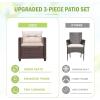 imageDevoko 3 Pieces Patio Furniture Set PE Rattan Wicker Patio Set with Two Outdoor Chairs and Table Upgraded Patio Chairs and Table for Porch Garden Poolside Balcony