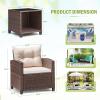 imageDevoko 3 Pieces Patio Furniture Set PE Rattan Wicker Patio Set with Two Outdoor Chairs and Table Upgraded Patio Chairs and Table for Porch Garden Poolside Balcony