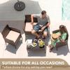 imageDevoko 4 Pieces Outdoor Patio Furniture Set PE Rattan Wicker Chairs Balcony Lawn Porch Patio Furniture Sets with Beige Cushion and Table BrownBrown